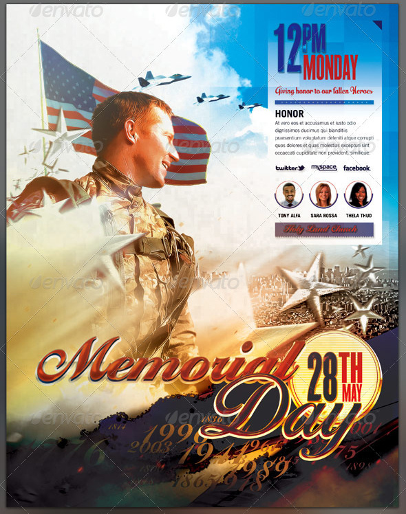 Memorial Day flyer template