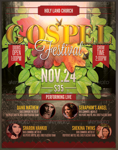 Gospel Festival: Church Flyer and CD Art Template